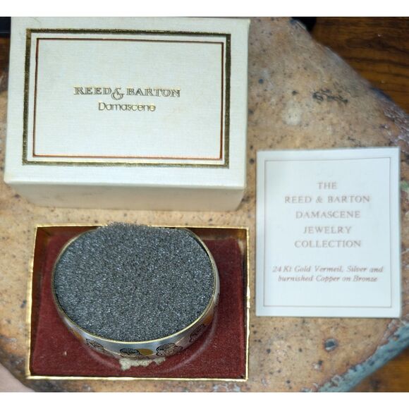 Reed & Barton Damascene Owl Bracelet 24Kt Gold Vermeil,Silver & Copper on Bronze - Picture 2 of 7